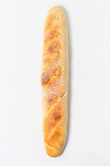 loaf bread view from white background