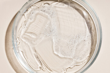 Cosmetic gel smears. Gel texture.