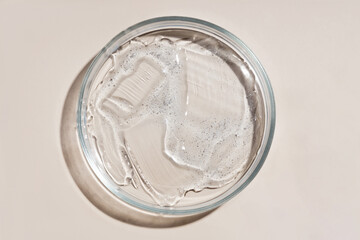 Cosmetic gel smears. Gel texture.