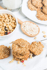 sweet homemade cookie with oat flakes