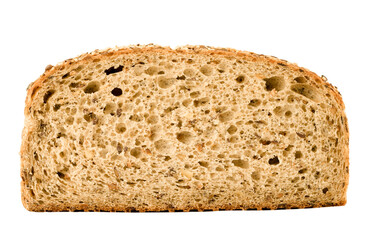 loaf of brown bread isolated