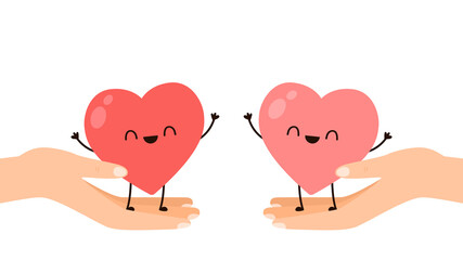 Heart cartoon vector. Heart character design.