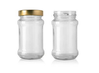empty glass jar for food and canned food.