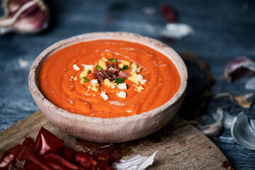 freshly made spanish porra or salmorejo
