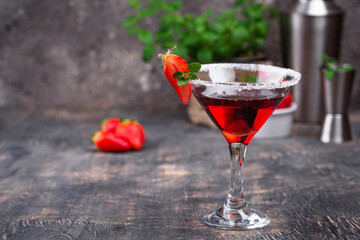 Strawberry martini. Sweet summer cocktail