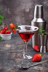Strawberry martini. Sweet summer cocktail