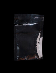 texture of plastic packaging on black background