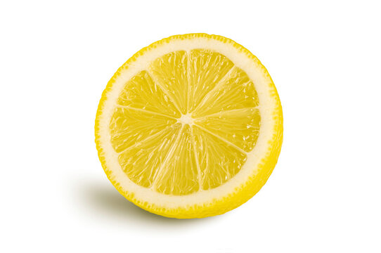  
Half of lemon isolated on white background.
