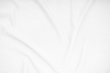 White fabric, cloth wave texture background, Empty space. Soft fabric background image.
