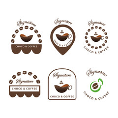 Chocolate and coffee logo illustration templates