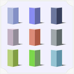 set of 3d boxes