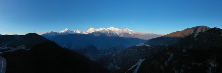 Panorama of Meili Snow Mountain, Yunnan, China