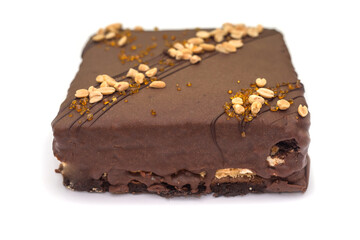 chocolate cake with nuts and caramel