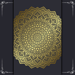 Mandala template with elegant, classic elements. Great for invitation, flyer, menu, brochure, background Premium Vector