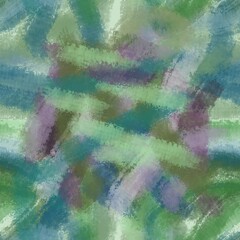 Seamless pattern of abstract strokes of acrylic paint on a light green background for textile.