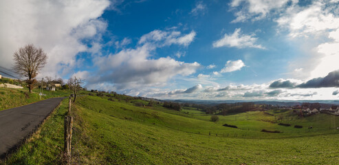 Allassac (Corrèze, France) - Montée aux trois villages - Vue panoramique hivernale