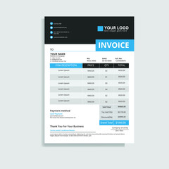 Invoice design for business and  marketing.