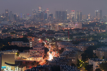 Obraz premium Tel Aviv and Jaffa night view