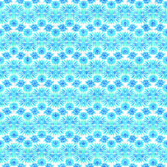 Turquoise blue uneven stripe linen texture background. Seamless mottled textile effect. Distressed aqua dye pattern. Coastal cottage beach decor, modern sailing fashion, soft furnishing repeat cloth