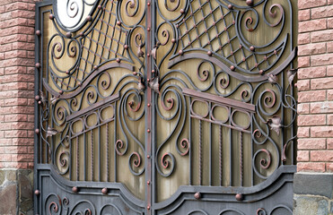Decorative beautiful forged metal gate finishing elements