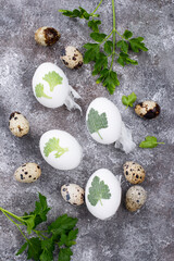 Process of decorating Easter eggs