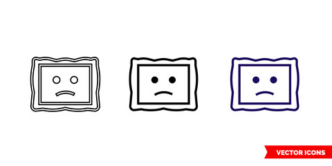 Image not available filled icon of 3 types color, black and white, outline. Isolated vector sign symbol.