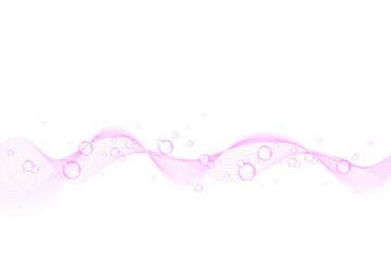 泡　波線　ウェーブ　背景　Abstract wave lines white background with fuzzy bubbles