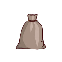 Doodle bag image. Garden element. Vector hand-drawn image for stickers, postcards, icons, web.