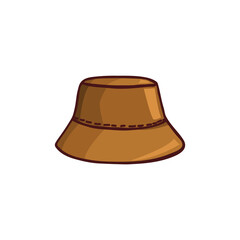 Doodle bucket hat image. Garden element. Vector hand-drawn image for stickers, postcards, icons, web.