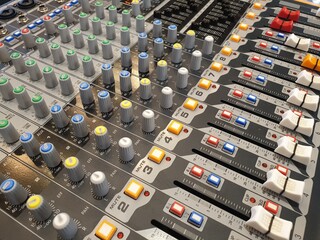 Close-Up of Sound Mixer 