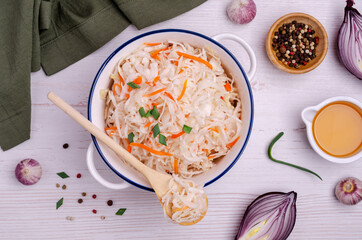 Sauerkraut salad with carrots