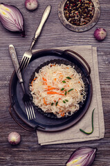 Sauerkraut salad with carrots