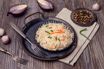 Sauerkraut salad with carrots