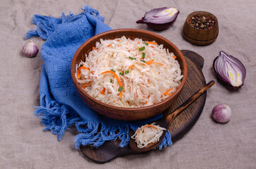 Sauerkraut salad with carrots