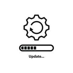 Update system progress. Loading process.  Upgrade application icon concept isolated on white background. Vector illustration