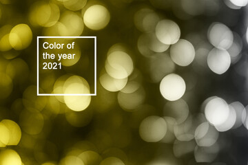 shiny glitter holiday abstract blur bokeh background. Color of the year 2021