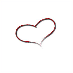 red heart on white