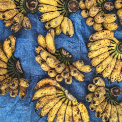 Top view on a Banana to sell on Bac Ha Market, Vietnam