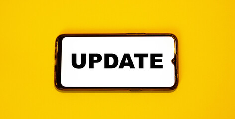 UPDATE notification full screen smartphone close-up