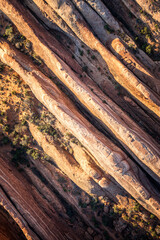 Aerial view on the geological structures of the Arches National Park,  Utah