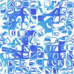 Turquoise blue glitch geo linen texture background. Seamless abstract textile effect. Distressed aqua melange dye pattern. Coastal cottage decor, modern sailing fashion or soft furnishing repeat cloth
