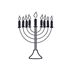 menorah with candles