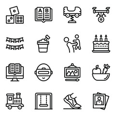 
Set of Childhood Linear Icons
