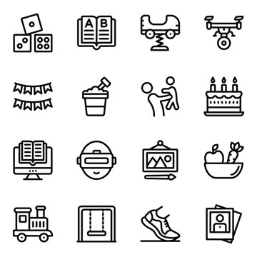 
Set of Childhood Linear Icons
