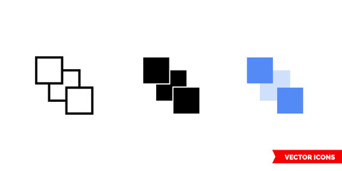 Send to back icon of 3 types color, black and white, outline. Isolated vector sign symbol.