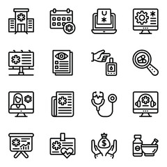 
Pack of Healthcare Linear Icons 
