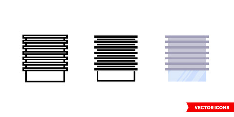 Shutter closed icon of 3 types color, black and white, outline. Isolated vector sign symbol.