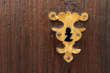 Detail of an antique metal knob