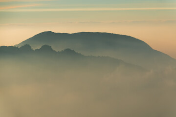 view of the sindoro mountains with a sea of ​​clouds