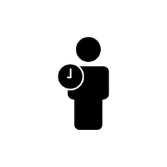 People with time icon. time management symbol for graphic and web design. Internet concept symbol for website button or mobile app. simple design editable. Design template vector